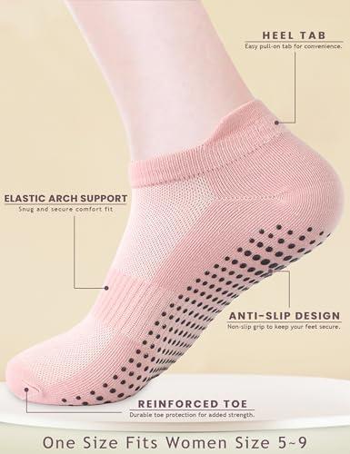         Meias de Pilates antiderrapantes para mulheres, meias aderentes ao tornozelo para ioga, barra, balé, exercícios descalços hospitalares, antiderrapantes       