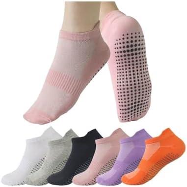         Meias de Pilates antiderrapantes para mulheres, meias aderentes ao tornozelo para ioga, barra, balé, exercícios descalços hospitalares, antiderrapantes       