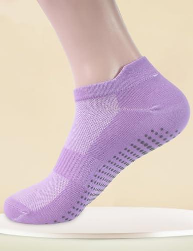         Meias de Pilates antiderrapantes para mulheres, meias aderentes ao tornozelo para ioga, barra, balé, exercícios descalços hospitalares, antiderrapantes       