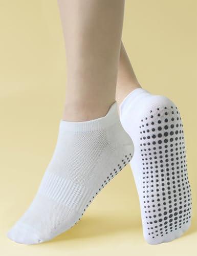         Meias de Pilates antiderrapantes para mulheres, meias aderentes ao tornozelo para ioga, barra, balé, exercícios descalços hospitalares, antiderrapantes       