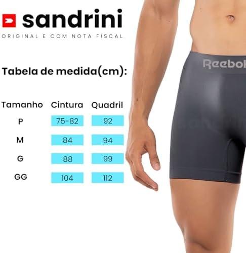         Kit 12 Cuecas Boxer Reebok Masculinas Microfibra Adulto Box Sem Costura       