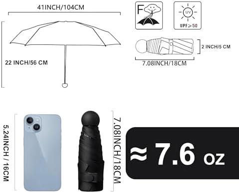         Mini guarda-chuva pequeno com estojo leve design compacto para viagens, leve, portátil, ao ar livre, sol e chuva, guarda-chuvas modernos       