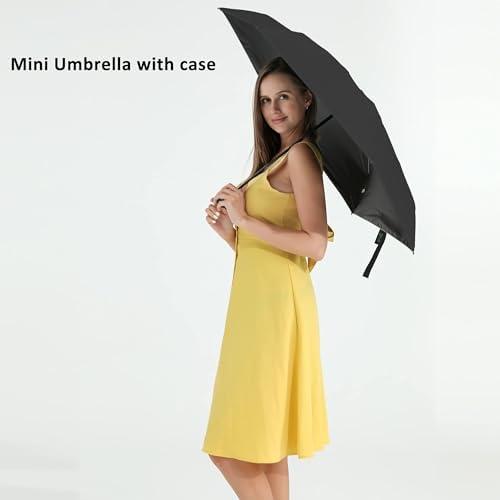         Mini guarda-chuva pequeno com estojo leve design compacto para viagens, leve, portátil, ao ar livre, sol e chuva, guarda-chuvas modernos       