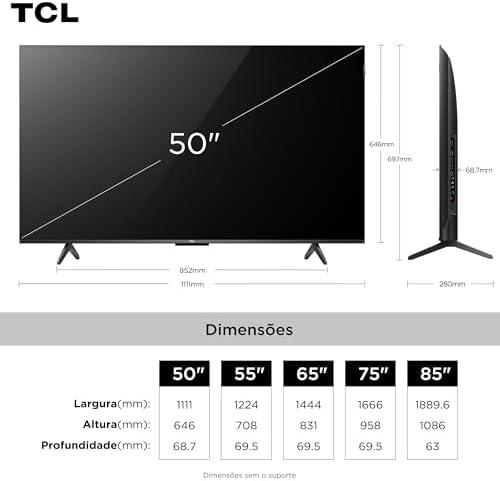        Smart TV TCL 50 Polegadas QLED 4K P7K WiFi Bluetooth Google TV HDR10 Dolby Atmos Dolby Vision 50P7K       