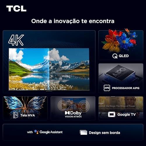         Smart TV TCL 50 Polegadas QLED 4K P7K WiFi Bluetooth Google TV HDR10 Dolby Atmos Dolby Vision 50P7K       