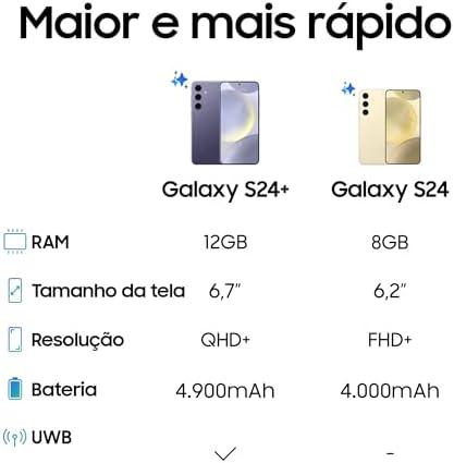         Smartphone Samsung Galaxy S24, Galaxy AI, Selfie de 12MP, Tela de 6.2